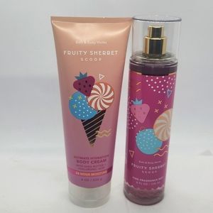 New Bath & Body Works Sale Fruity Sherbet Scoop 2-Piece Set Cream & Mist